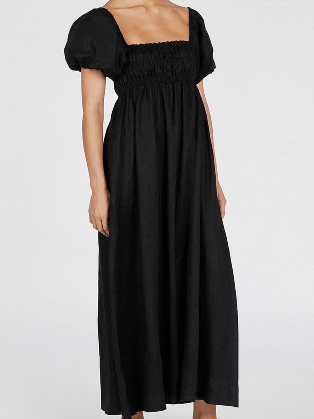 EUC DISSH Bianca Linen Maxi Dress Black